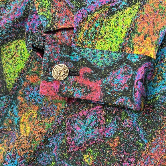 Addenda abstract paint stroke paisley pattern button down shirt Size L - Picture 4 of 9